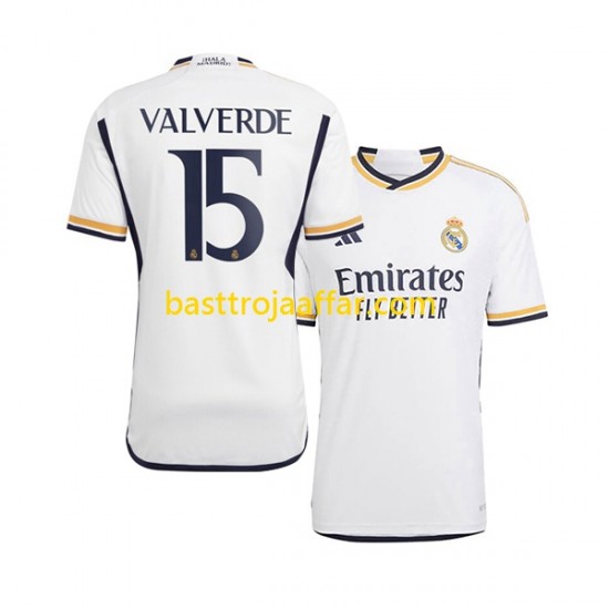 Real Madrid Federico Valverde 15 Män Hemma Fotbollströja 2023-2024 Kortärmad