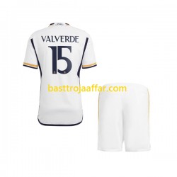 Real Madrid Federico Valverde 15 Barn Hemma Fotbollströja 2023-2024 Kortärmad