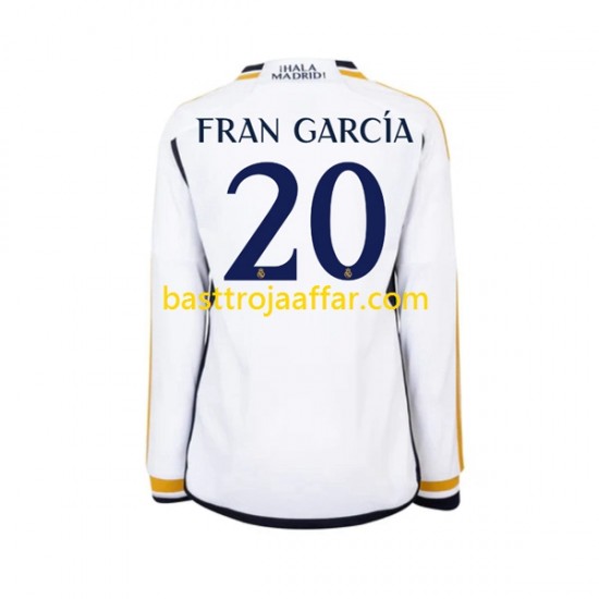 Real Madrid Fran Garcia 20 Män Hemma Fotbollströja 2023-2024 Långärmad