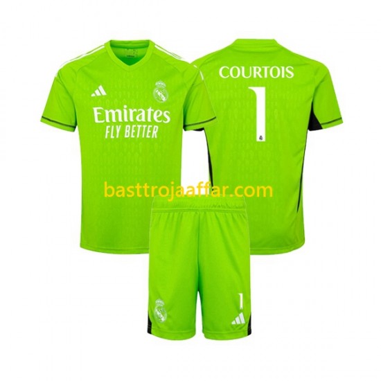 Real Madrid Thibaut Courtois 1 Målvakt Barn Hemma Fotbollströja 2023-2024 Kortärmad