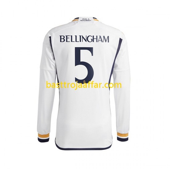 Real Madrid Jude Bellingham 5 Män Hemma Fotbollströja 2023-2024 Långärmad