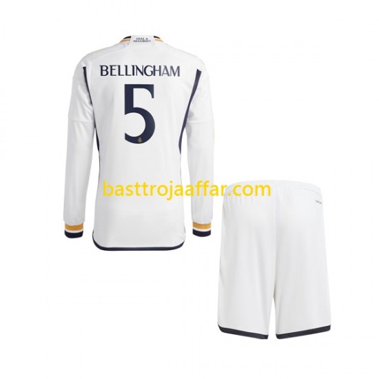 Real Madrid Jude Bellingham 5 Barn Hemma Fotbollströja 2023-2024 Långärmad