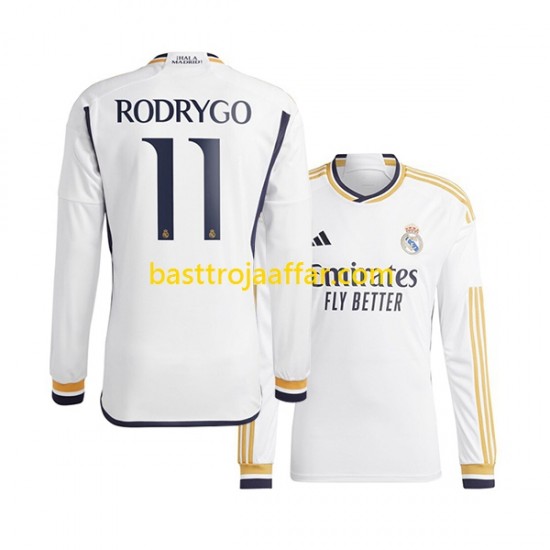 Real Madrid Rodrygo Goes 11 Män Hemma Fotbollströja 2023-2024 Långärmad