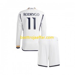 Real Madrid Rodrygo Goes 11 Barn Hemma Fotbollströja 2023-2024 Långärmad