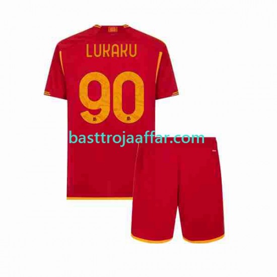 AS Roma Romelu Lukaku 90 Barn Hemma Fotbollströja 2023-2024 Kortärmad