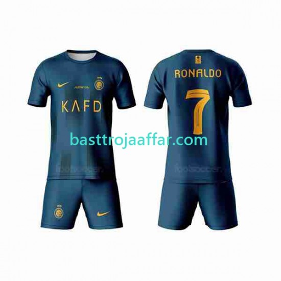 Al-Nassr Ronaldo 7 Barn Borta Fotbollströja 2023-2024 Kortärmad