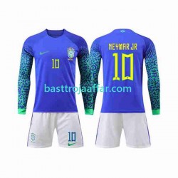 Brasilien Neymar Jr 10 Barn Borta Fotbollströja VM 2022 Långärmad Brasilien Neymar Jr 10 Barn Borta Fotbollströja VM 2022 Långärmad