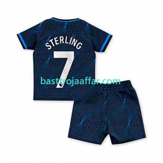 Chelsea Raheem Sterling 7 Barn Borta Fotbollströja 2023-2024 Kortärmad