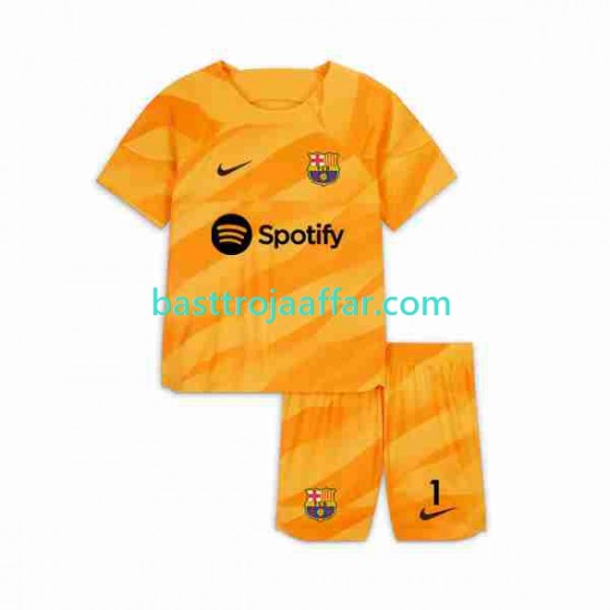 FC Barcelona Ter Stegen 1 Målvakt Barn Fjärde Fotbollströja 2023-2024 Kortärmad