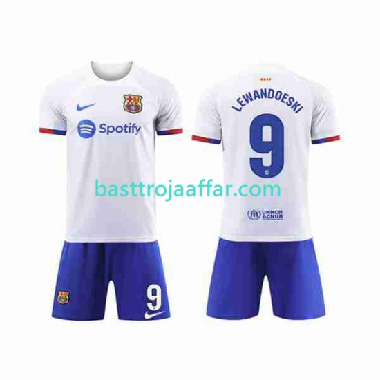 FC Barcelona LEWANDOWSKI 9 Barn Borta Fotbollströja 2023-2024 Kortärmad