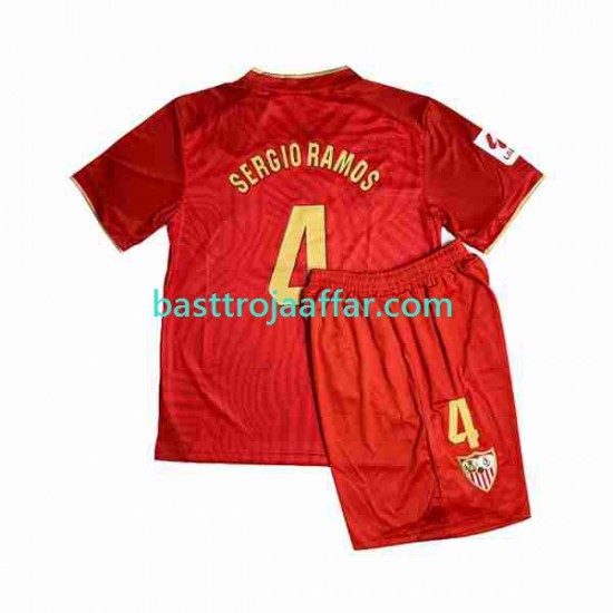 Sevilla FC Sergio Ramos 4 Barn Borta Fotbollströja 2023-2024 Kortärmad