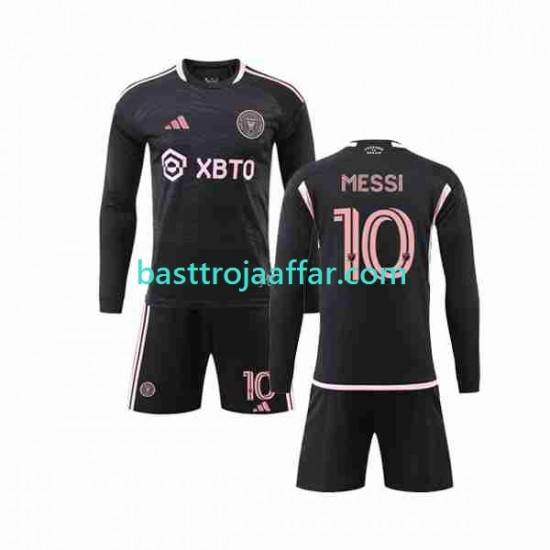 Inter Miami Lionel Messi 10 Barn Borta Fotbollströja 2023-2024 Långärmad