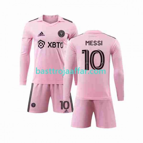 Inter Miami Lionel Messi 10 Barn Hemma Fotbollströja 2023-2024 Långärmad