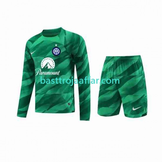 Inter Milan Målvakt Barn Borta Fotbollströja 2023-2024 Långärmad