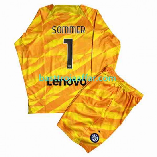 Inter Milan Sommer 1 Målvakt Barn Hemma Fotbollströja 2023-2024 Långärmad
