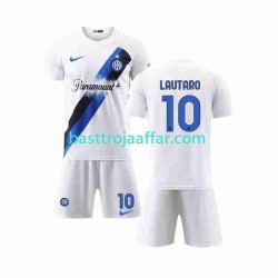 Inter Milan Lautaro Martinez 10 Barn Borta Fotbollströja 2023-2024 Kortärmad
