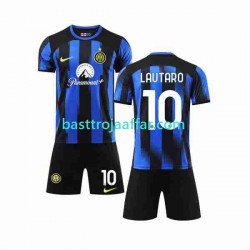 Inter Milan Lautaro Martinez 10 Barn Hemma Fotbollströja 2023-2024 Kortärmad