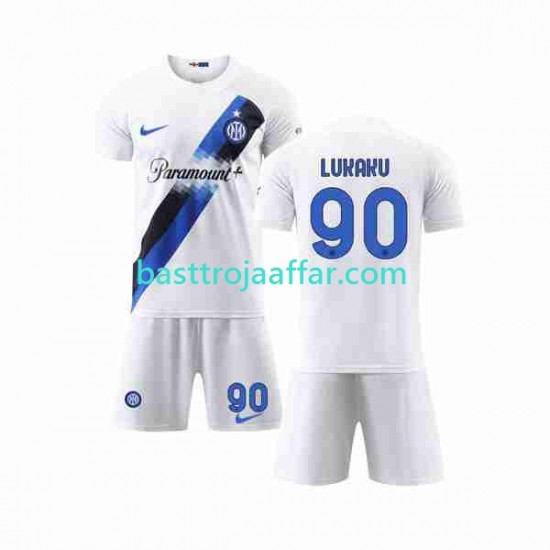 Inter Milan Lukaku 90 Barn Borta Fotbollströja 2023-2024 Kortärmad