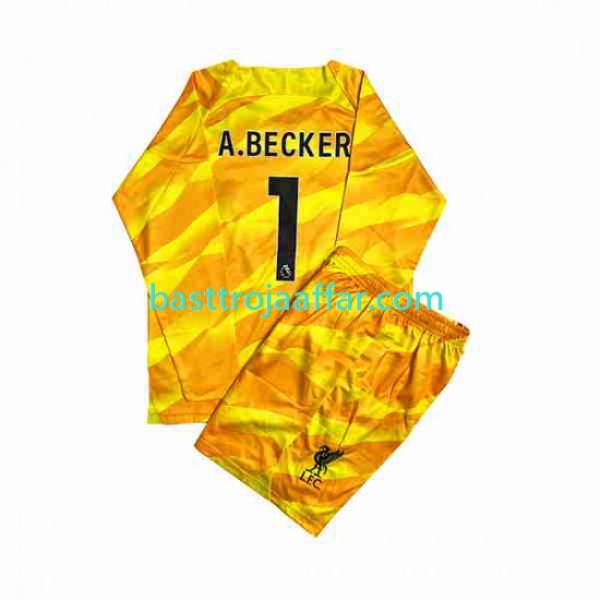 Liverpool A.Becker 1 Målvakt Barn Tredje Fotbollströja 2023-2024 Långärmad