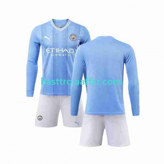 Manchester City Barn Hemma Fotbollströja 2023-2024 Långärmad
