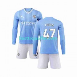 Manchester City Phil Foden 47 Barn Hemma Fotbollströja 2023-2024 Långärmad