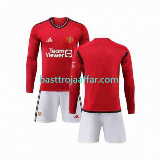 Manchester United Barn Hemma Fotbollströja 2023-2024 Långärmad