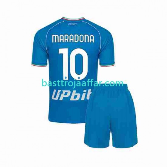SSC Napoli Maradona 10 Barn Hemma Fotbollströja 2023-2024 Kortärmad