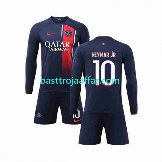 Paris Saint-Germain Neymar Jr 10 Barn Hemma Fotbollströja 2023-2024 Långärmad