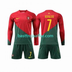 Portugal Ronaldo 7 Barn Hemma Fotbollströja VM 2022 Långärmad Portugal Ronaldo 7 Barn Hemma Fotbollströja VM 2022 Långärmad
