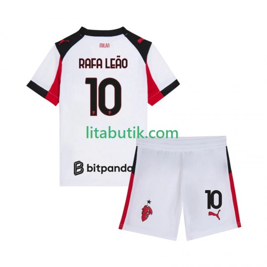 AC Milan Rafael Leao 10 Barn Borta Fotbollströja 2025-2026 Kortärmad