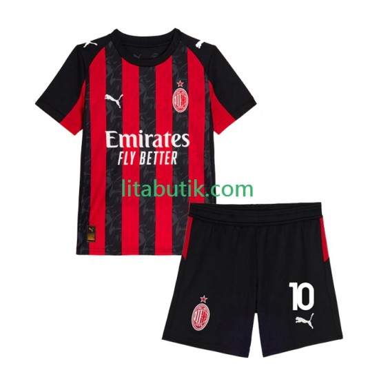 AC Milan Rafael Leao 10 Barn Hemma Fotbollströja 2025-2026 Kortärmad