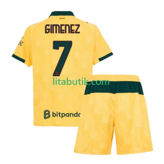 AC Milan Santiago Gimenez 7 Barn Tredje Fotbollströja 2025-2026 Kortärmad