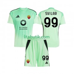 AS Roma Mile Svilar 99 Målvakt Barn Borta Fjärde Fotbollströja 2025-2026 Kortärmad AS Roma Mile Svilar 99 Målvakt Barn Borta Fjärde Fotbollströja 2025-2026 Kortärmad