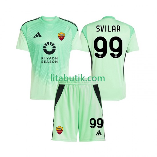 AS Roma Mile Svilar 99 Målvakt Barn Borta Fjärde Fotbollströja 2025-2026 Kortärmad