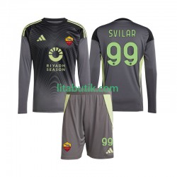 AS Roma Mile Svilar 99 Målvakt Barn Hemma Fotbollströja 2025-2026 Långärmad AS Roma Mile Svilar 99 Målvakt Barn Hemma Fotbollströja 2025-2026 Långärmad
