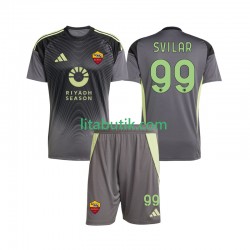 AS Roma Mile Svilar 99 Målvakt Barn Hemma Fotbollströja 2025-2026 Kortärmad AS Roma Mile Svilar 99 Målvakt Barn Hemma Fotbollströja 2025-2026 Kortärmad