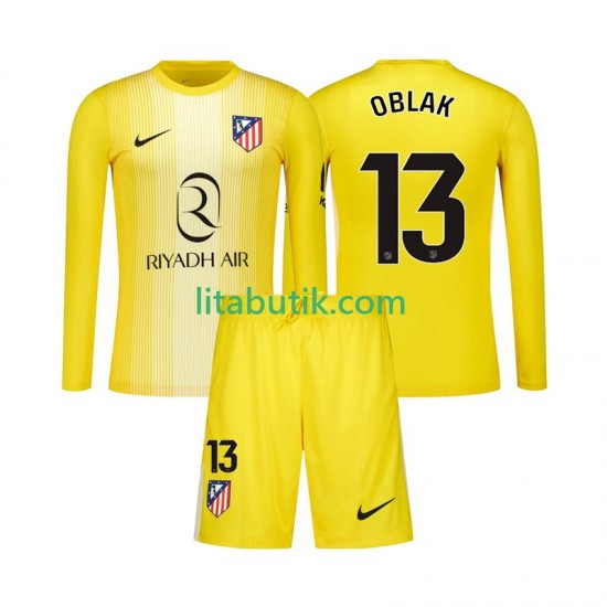 Atlético Madrid Jan Oblak 13 Målvakt Barn Hemma Fotbollströja 2025-2026 Långärmad