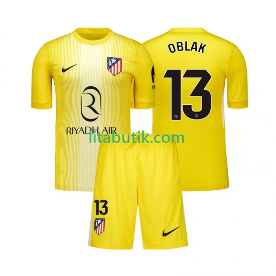 Atlético Madrid Jan Oblak 13 Målvakt Barn Hemma Fotbollströja 2025-2026 Kortärmad