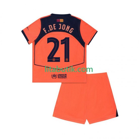 FC Barcelona Frenkie de Jong 21 UCL Barn Tredje Fotbollströja 2025-2026 Kortärmad