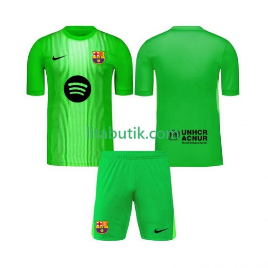 FC Barcelona Målvakt Barn Hemma Fotbollströja 2025-2026 Kortärmad