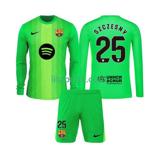FC Barcelona Szczesny 25 Målvakt Barn Hemma Fotbollströja 2025-2026 Långärmad
