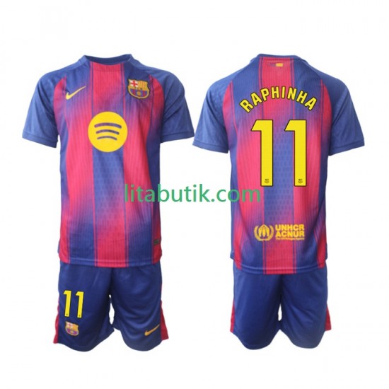 FC Barcelona Raphinha 11 Barn Hemma Fotbollströja 2025-2026 Kortärmad