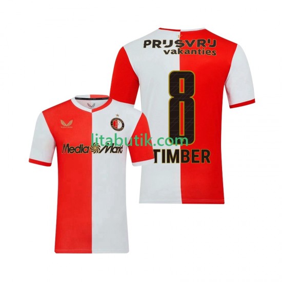 Feyenoord Rotterdam Quinten Timber 8 Män Hemma Fotbollströja 2025-2026 Kortärmad
