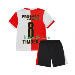 Feyenoord Rotterdam Quinten Timber 8 Barn Hemma Fotbollströja 2025-2026 Kortärmad