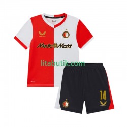 Feyenoord Rotterdam Sem Steijn 14 Barn Hemma Fotbollströja 2025-2026 Kortärmad