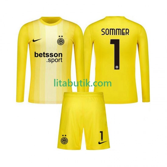Inter Milan Yann Sommer 1 Målvakt Barn Borta Fotbollströja 2025-2026 Långärmad
