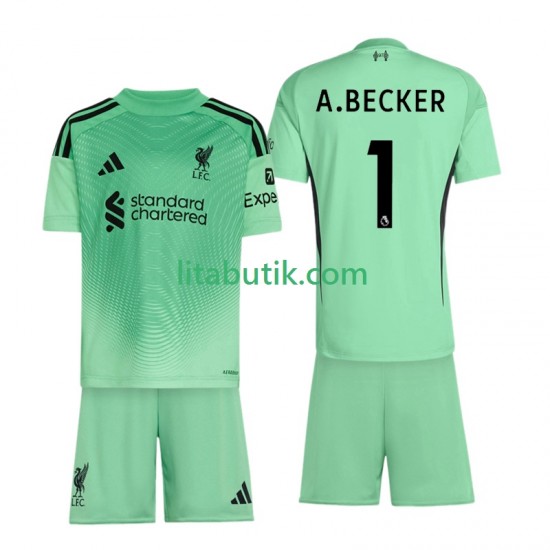 Liverpool Alisson Becker 1 Målvakt Barn Hemma Fotbollströja 2025-2026 Kortärmad