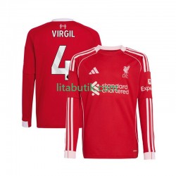 Liverpool Virgil van Dijk 4 Män Hemma Fotbollströja 2025-2026 Långärmad Liverpool Virgil van Dijk 4 Män Hemma Fotbollströja 2025-2026 Långärmad