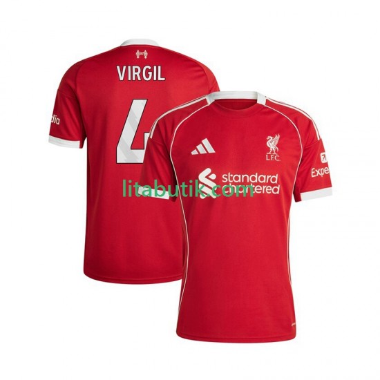 Liverpool Virgil van Dijk 4 Män Hemma Fotbollströja 2025-2026 Kortärmad