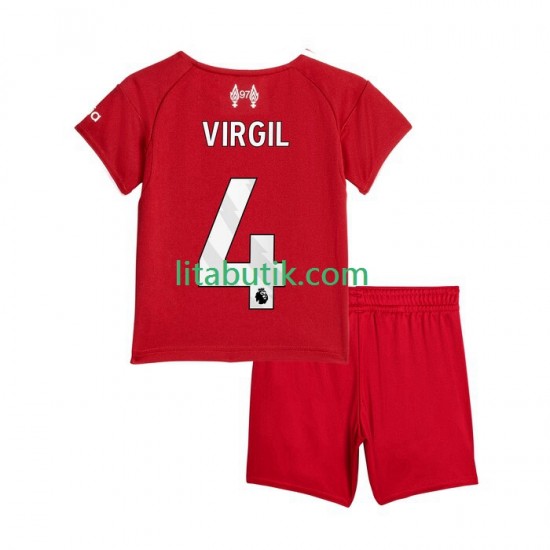 Liverpool Virgil van Dijk 4 Barn Hemma Fotbollströja 2025-2026 Kortärmad